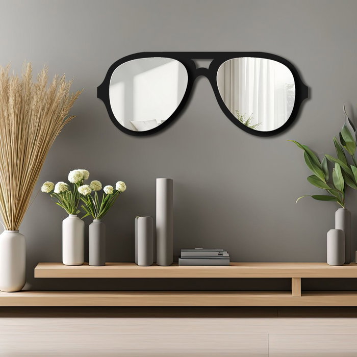 Wallity Ozgl508 Espejo Decorativo 70x28 cm Plateado, Plexiglass y EVA con Bandas de Doble Cara